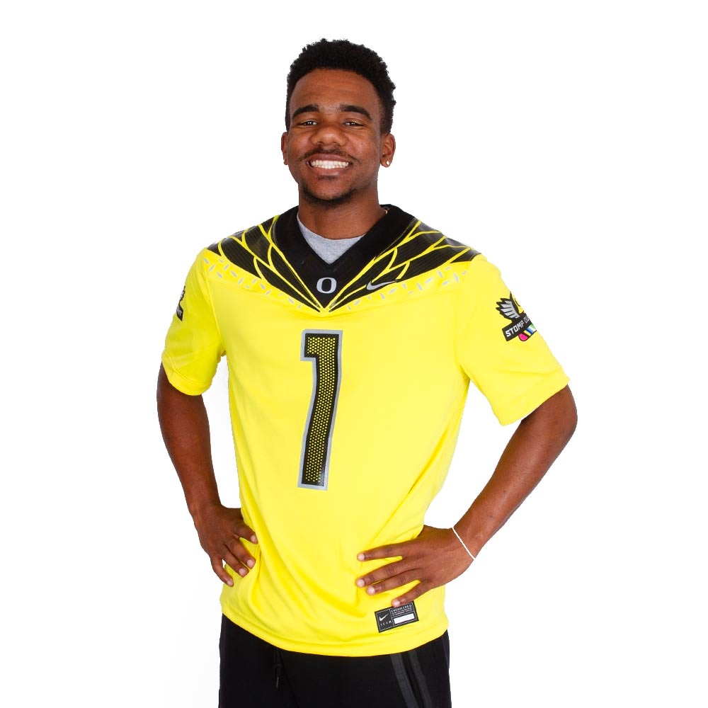 Classic Oregon O, Nike, Yellow, Jerseys, Polyester, Men, Football, Game Day, Chrome, Diamond Plate, Ribbon, 2024, #1, 798961